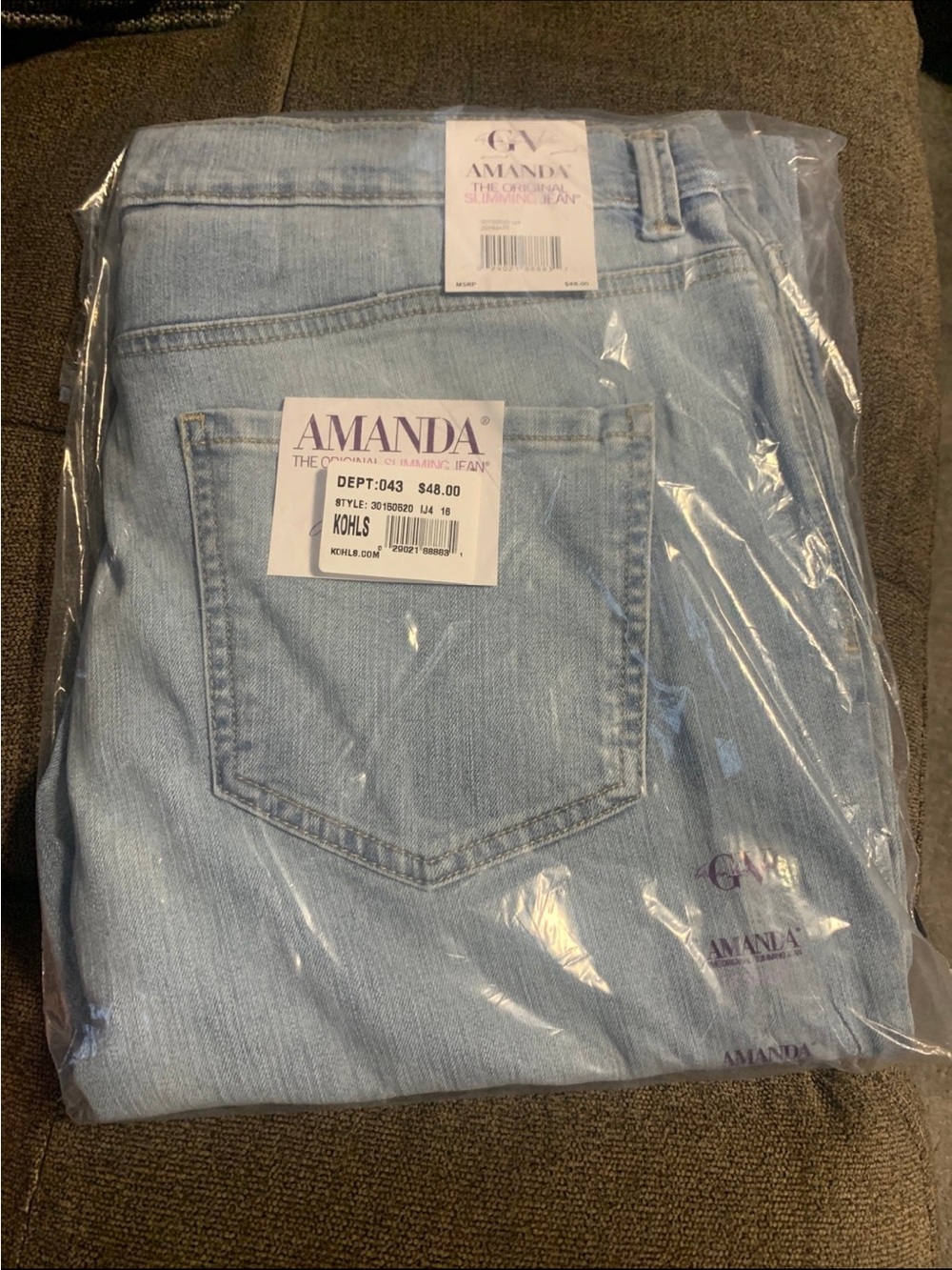 Gloria Vanderbilt Amanda High Rise Jeans - Light Blue